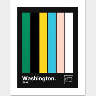 Washington State Flag // Original Minimalist Artwork Poster Design Posters and Art